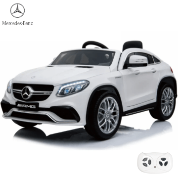 Mercedes pour enfant GLE63 coupé - blanc roues volant accélérateur vue de côté