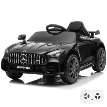 Mercedes pour enfant AMG GTR noir vue de côté pneus jantes phares siège rétroviseurs latéraux 