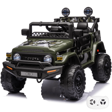 Voiture à Batterie Toyota FJ Cruiser pour Enfants 12V - Vert armée