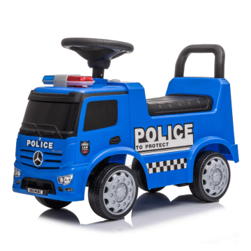 Trotteur Voiture Police Mercedes Antos pour Enfants - Bleu